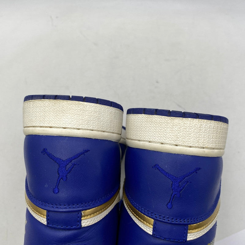 【中古品】【メンズ】 NIKE ナイキ AIR JORDAN 1 RETRO HIGH 332550-406 エアジョーダン 1 レトロ ハイ スニーカー 靴 160-260820-as-07-izu サイズ：27.5cm カラー：DEEP ROYAL BLUE/METALLIC GOLD 万代Net店