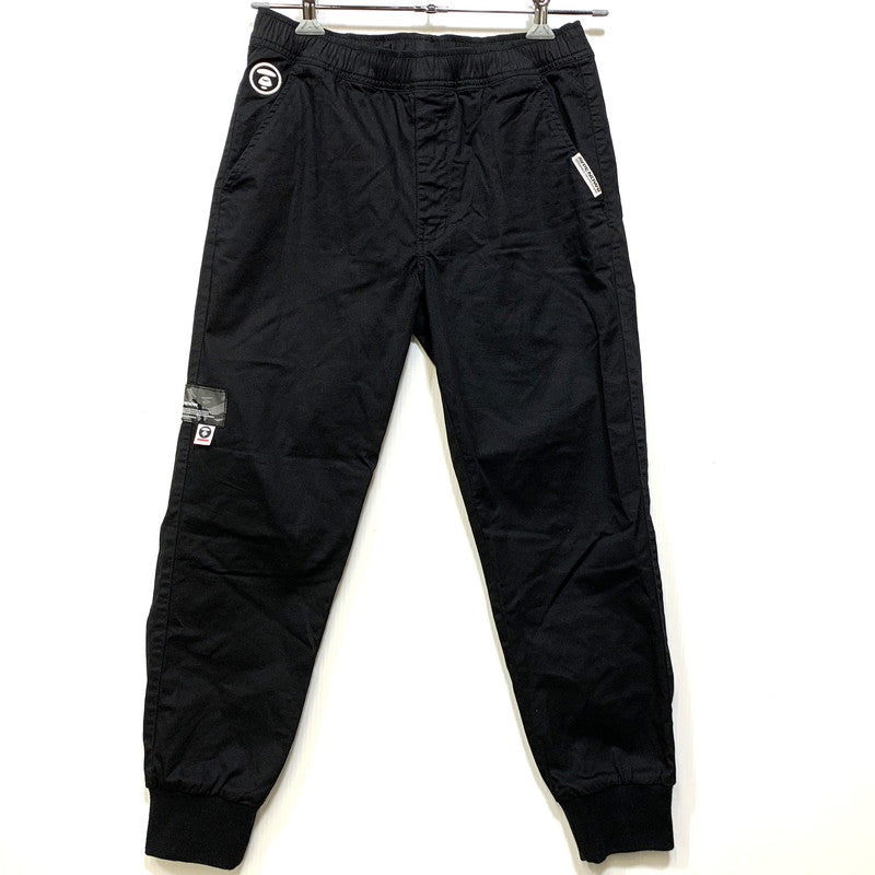 【中古品】【メンズ】 AAPE BY A BATHING APE エーエイプ バイ アベイシングエイプ AAPPTM6945XXN MOONFACE LOGO WOVEN PANTS ムーンフェイス ロゴ ウーブン パンツ 153-260831-kh-03-izu サイズ：S カラー：ブラック 万代Net店
