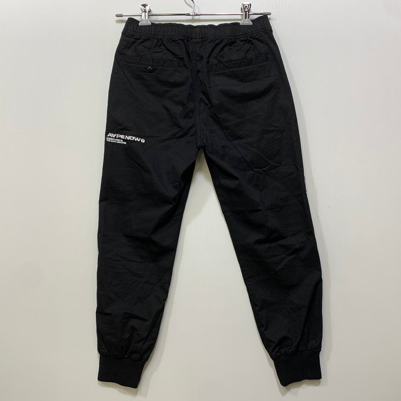 【中古品】【メンズ】 AAPE BY A BATHING APE エーエイプ バイ アベイシングエイプ AAPPTM6945XXN MOONFACE LOGO WOVEN PANTS ムーンフェイス ロゴ ウーブン パンツ 153-260831-kh-03-izu サイズ：S カラー：ブラック 万代Net店