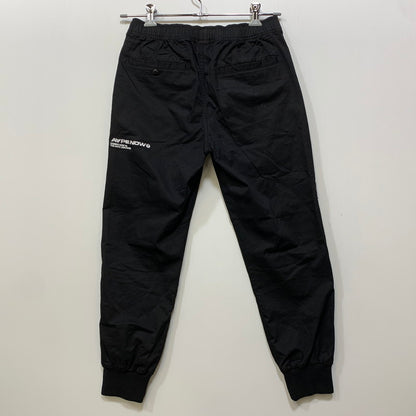 【中古品】【メンズ】 AAPE BY A BATHING APE エーエイプ バイ アベイシングエイプ AAPPTM6945XXN MOONFACE LOGO WOVEN PANTS ムーンフェイス ロゴ ウーブン パンツ 153-260831-kh-03-izu サイズ：S カラー：ブラック 万代Net店
