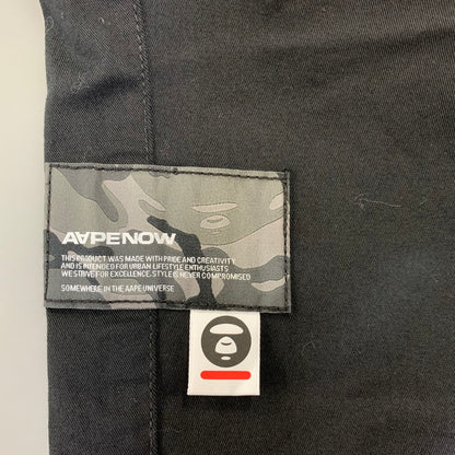 【中古品】【メンズ】 AAPE BY A BATHING APE エーエイプ バイ アベイシングエイプ AAPPTM6945XXN MOONFACE LOGO WOVEN PANTS ムーンフェイス ロゴ ウーブン パンツ 153-260831-kh-03-izu サイズ：S カラー：ブラック 万代Net店