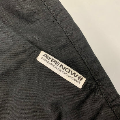 【中古品】【メンズ】 AAPE BY A BATHING APE エーエイプ バイ アベイシングエイプ AAPPTM6945XXN MOONFACE LOGO WOVEN PANTS ムーンフェイス ロゴ ウーブン パンツ 153-260831-kh-03-izu サイズ：S カラー：ブラック 万代Net店