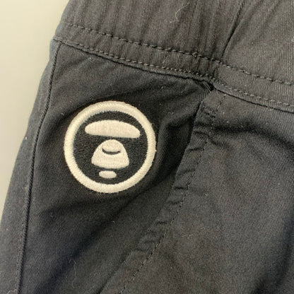 【中古品】【メンズ】 AAPE BY A BATHING APE エーエイプ バイ アベイシングエイプ AAPPTM6945XXN MOONFACE LOGO WOVEN PANTS ムーンフェイス ロゴ ウーブン パンツ 153-260831-kh-03-izu サイズ：S カラー：ブラック 万代Net店