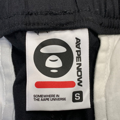 【中古品】【メンズ】 AAPE BY A BATHING APE エーエイプ バイ アベイシングエイプ AAPPTM6945XXN MOONFACE LOGO WOVEN PANTS ムーンフェイス ロゴ ウーブン パンツ 153-260831-kh-03-izu サイズ：S カラー：ブラック 万代Net店