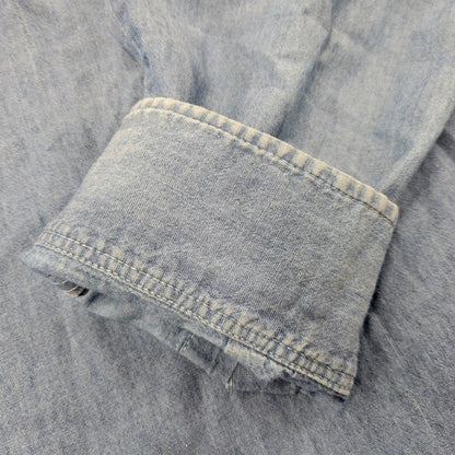 【中古品】【メンズ】 OLD STUSSY オールド ステューシー USA製 CHAMBRAY LS SHIRT シャンブレー ロングスリーブ シャツ トップス 142-260822-kh-02-izu サイズ：M カラー：ライトブルー 万代Net店