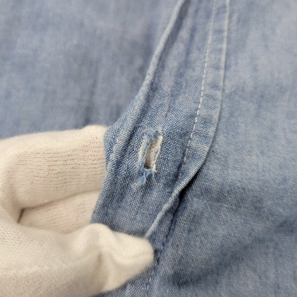 【中古品】【メンズ】 OLD STUSSY オールド ステューシー USA製 CHAMBRAY LS SHIRT シャンブレー ロングスリーブ シャツ トップス 142-260822-kh-02-izu サイズ：M カラー：ライトブルー 万代Net店