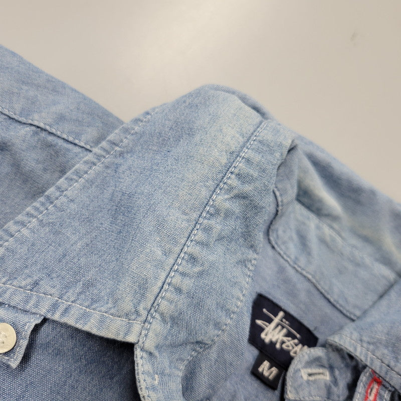 【中古品】【メンズ】 OLD STUSSY オールド ステューシー USA製 CHAMBRAY LS SHIRT シャンブレー ロングスリーブ シャツ トップス 142-260822-kh-02-izu サイズ：M カラー：ライトブルー 万代Net店