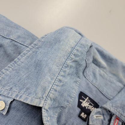 【中古品】【メンズ】 OLD STUSSY オールド ステューシー USA製 CHAMBRAY LS SHIRT シャンブレー ロングスリーブ シャツ トップス 142-260822-kh-02-izu サイズ：M カラー：ライトブルー 万代Net店