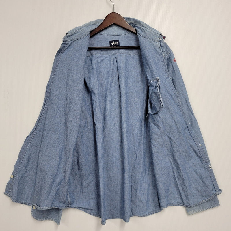 【中古品】【メンズ】 OLD STUSSY オールド ステューシー USA製 CHAMBRAY LS SHIRT シャンブレー ロングスリーブ シャツ トップス 142-260822-kh-02-izu サイズ：M カラー：ライトブルー 万代Net店