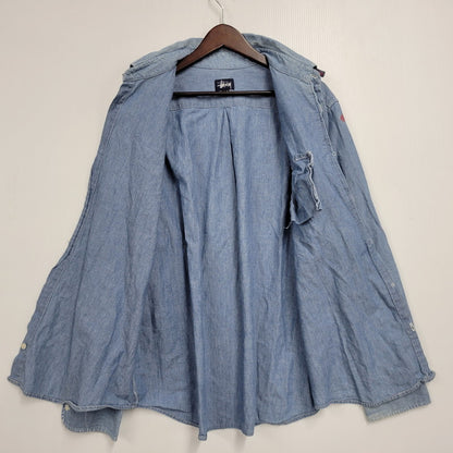 【中古品】【メンズ】 OLD STUSSY オールド ステューシー USA製 CHAMBRAY LS SHIRT シャンブレー ロングスリーブ シャツ トップス 142-260822-kh-02-izu サイズ：M カラー：ライトブルー 万代Net店