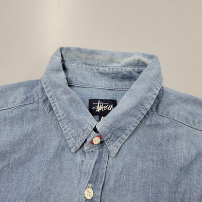 【中古品】【メンズ】 OLD STUSSY オールド ステューシー USA製 CHAMBRAY LS SHIRT シャンブレー ロングスリーブ シャツ トップス 142-260822-kh-02-izu サイズ：M カラー：ライトブルー 万代Net店