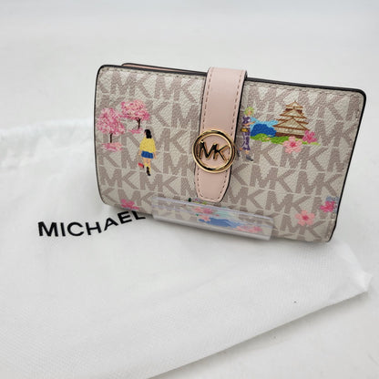 【中古品】【レディース】 Michael Kors マイケルコース GREENWICH 35S6GGRE8I グリニッチ タブ ジップアラウンド ウォレット ミディアム MKシグネチャー 財布 200-260830-as-01-izu カラー：ホワイト×ピンク 万代Net店