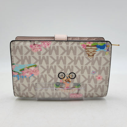 【中古品】【レディース】 Michael Kors マイケルコース GREENWICH 35S6GGRE8I グリニッチ タブ ジップアラウンド ウォレット ミディアム MKシグネチャー 財布 200-260830-as-01-izu カラー：ホワイト×ピンク 万代Net店
