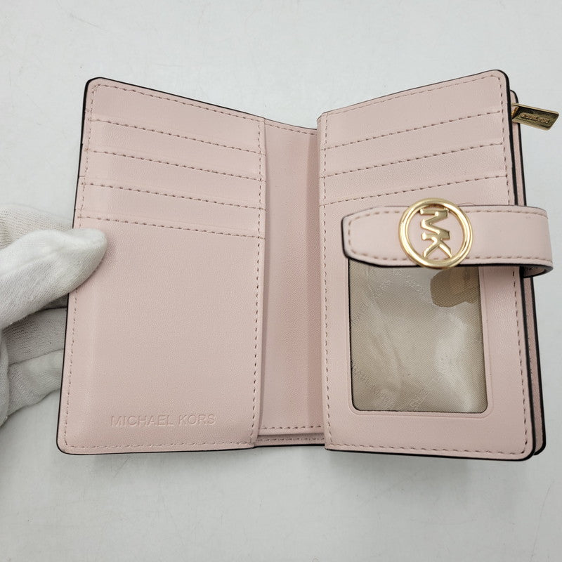 【中古品】【レディース】 Michael Kors マイケルコース GREENWICH 35S6GGRE8I グリニッチ タブ ジップアラウンド ウォレット ミディアム MKシグネチャー 財布 200-260830-as-01-izu カラー：ホワイト×ピンク 万代Net店
