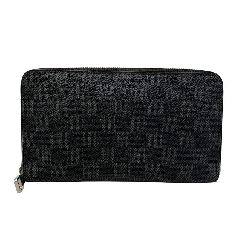 【中古品】【メンズ/レディース】 LOUIS VUITTON ルイ・ヴィトン N63077 ダミエグ・ラフィット ジッピーオーガナイザー ロングウォレット 長財布 179-260822-as-10-izu カラー：ブラック系 万代Net店