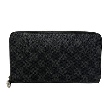 【中古品】【メンズ/レディース】 LOUIS VUITTON ルイ・ヴィトン N63077 ダミエグ・ラフィット ジッピーオーガナイザー ロングウォレット 長財布 179-260822-as-10-izu カラー：ブラック系 万代Net店