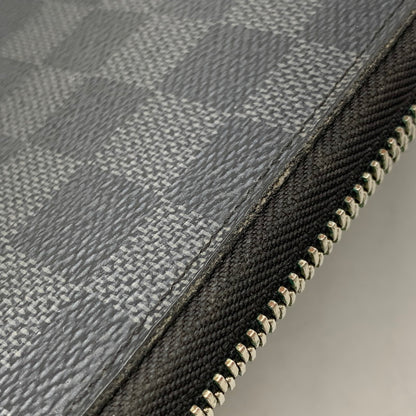 【中古品】【メンズ/レディース】 LOUIS VUITTON ルイ・ヴィトン N63077 ダミエグ・ラフィット ジッピーオーガナイザー ロングウォレット 長財布 179-260822-as-10-izu カラー：ブラック系 万代Net店