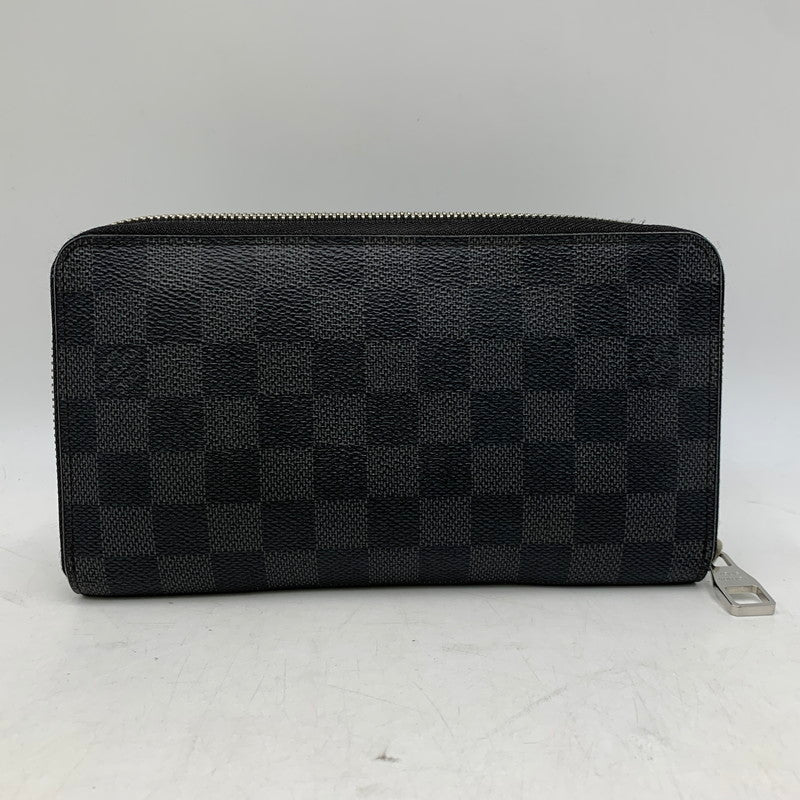 【中古品】【メンズ/レディース】 LOUIS VUITTON ルイ・ヴィトン N63077 ダミエグ・ラフィット ジッピーオーガナイザー ロングウォレット 長財布 179-260822-as-10-izu カラー：ブラック系 万代Net店