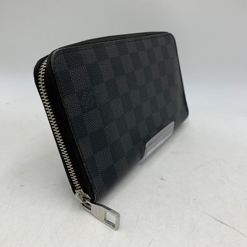 【中古品】【メンズ/レディース】 LOUIS VUITTON ルイ・ヴィトン N63077 ダミエグ・ラフィット ジッピーオーガナイザー ロングウォレット 長財布 179-260822-as-10-izu カラー：ブラック系 万代Net店
