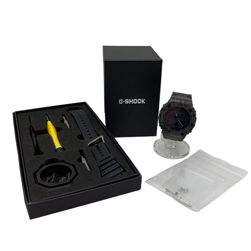 【中古美品】【メンズ/レディース】 G-SHOCK ジーショック BEZEL BRACELET CUSTOM WATCH GA-2100 ベゼル ブレスレット カスタム 腕時計 196-260822-as-13-izu カラー：ブラック系 万代Net店
