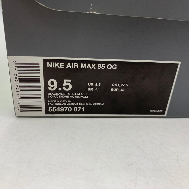 【中古品】【メンズ】 NIKE ナイキ AIR MAX 95 OG 554970-071 エアマックス95 OG スニーカー 靴 160-260822-as-14-izu サイズ：27.5cm カラー：BLACK/VOLT-MEDIUM ASH 万代Net店