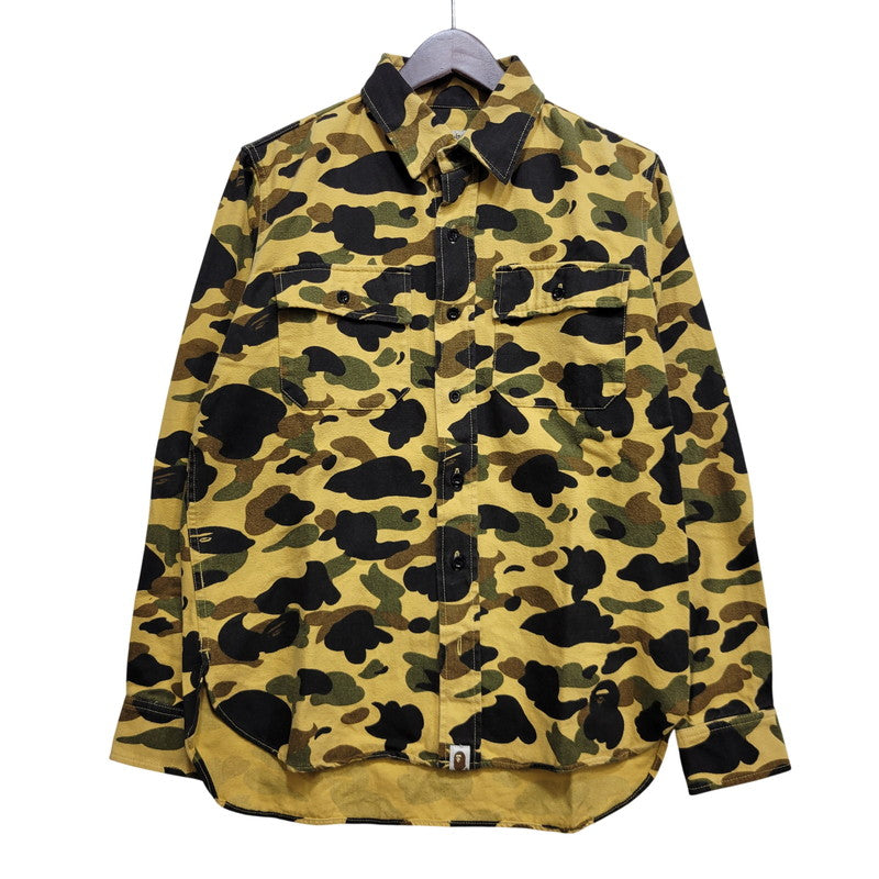 【中古品】【メンズ】 A BATHING APE アベイシングエイプ CAMO LS SHIRT カモ ロングスリーブ シャツ 長袖 142-260903-as-09-izu サイズ：S カラー：マルチカラー 万代Net店