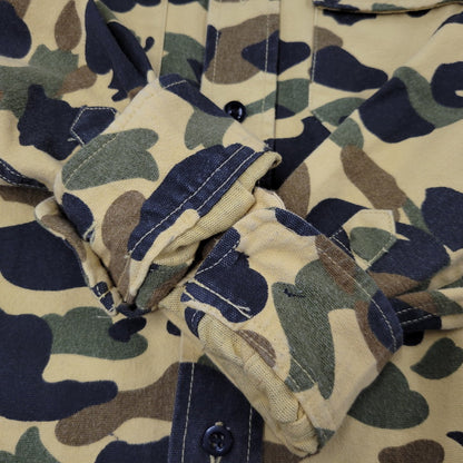 【中古品】【メンズ】 A BATHING APE アベイシングエイプ CAMO LS SHIRT カモ ロングスリーブ シャツ 長袖 142-260903-as-09-izu サイズ：S カラー：マルチカラー 万代Net店