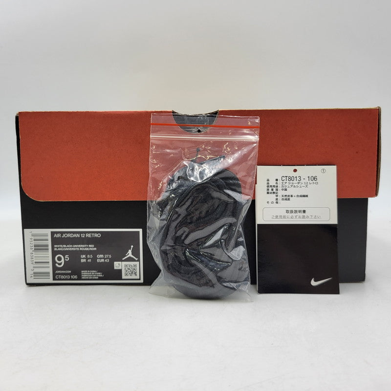 【中古美品】【メンズ】 NIKE ナイキ AIR JORDAN 12 RETRO CT8013-106 エア ジョーダン 12 レトロ スニーカー 靴 160-260823-as-07-izu サイズ：27.5cm カラー：WHITE/BLACK-UNIVERSITY RED 万代Net店
