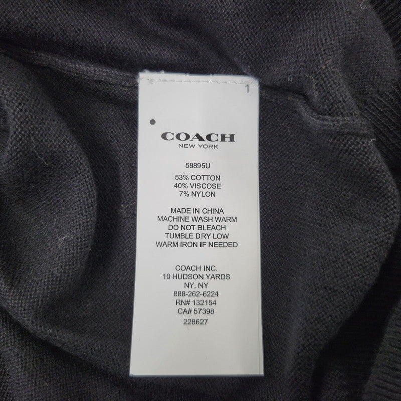 【中古品】【メンズ】 COACH コーチ WOOL KNIT SHIRT 58895U ウール ニット 141-260903-as-07-izu サイズ：XXS カラー：ブラック 万代Net店