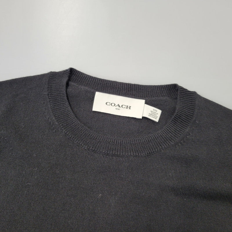 【中古品】【メンズ】 COACH コーチ WOOL KNIT SHIRT 58895U ウール ニット 141-260903-as-07-izu サイズ：XXS カラー：ブラック 万代Net店