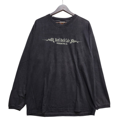 【中古品】【メンズ】 HARD ROCK CAFE ハードロックカフェ USA製 TRIBAL LOGO L S TEE トライバル ロゴ ロングスリーブ Tシャツ トップス 長袖 146-260906-ya-08-izu サイズ：L カラー：ブラック 万代Net店