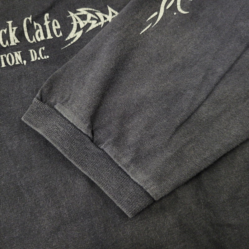 【中古品】【メンズ】 HARD ROCK CAFE ハードロックカフェ USA製 TRIBAL LOGO L S TEE トライバル ロゴ ロングスリーブ Tシャツ トップス 長袖 146-260906-ya-08-izu サイズ：L カラー：ブラック 万代Net店