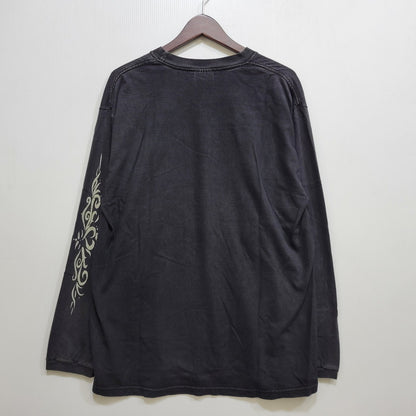 【中古品】【メンズ】 HARD ROCK CAFE ハードロックカフェ USA製 TRIBAL LOGO L S TEE トライバル ロゴ ロングスリーブ Tシャツ トップス 長袖 146-260906-ya-08-izu サイズ：L カラー：ブラック 万代Net店