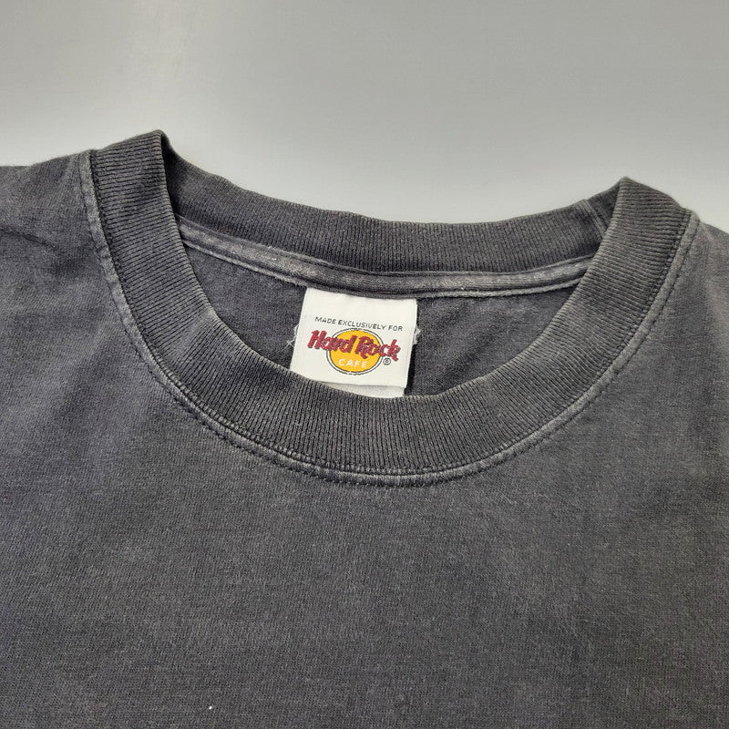 【中古品】【メンズ】 HARD ROCK CAFE ハードロックカフェ USA製 TRIBAL LOGO L S TEE トライバル ロゴ ロングスリーブ Tシャツ トップス 長袖 146-260906-ya-08-izu サイズ：L カラー：ブラック 万代Net店