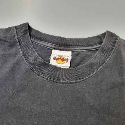 【中古品】【メンズ】 HARD ROCK CAFE ハードロックカフェ USA製 TRIBAL LOGO L S TEE トライバル ロゴ ロングスリーブ Tシャツ トップス 長袖 146-260906-ya-08-izu サイズ：L カラー：ブラック 万代Net店