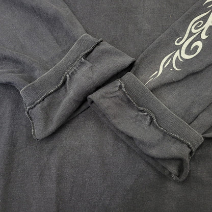 【中古品】【メンズ】 HARD ROCK CAFE ハードロックカフェ USA製 TRIBAL LOGO L S TEE トライバル ロゴ ロングスリーブ Tシャツ トップス 長袖 146-260906-ya-08-izu サイズ：L カラー：ブラック 万代Net店