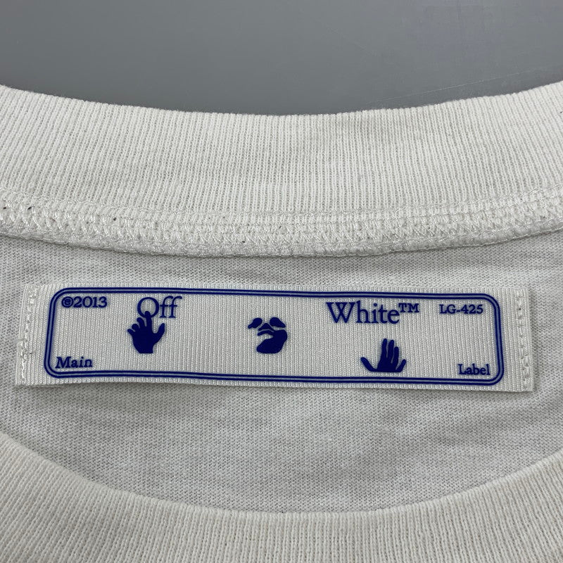 【中古品】【メンズ】 OFF-WHITE オフホワイト OMAA027E20JER006 STENCIL SS SLIM TEE ステンシル ショートスリーブ スリム Tシャツ トップス 半袖 142-260825-cs-15-izu サイズ：L カラー：ホワイト 万代Net店