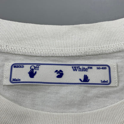 【中古品】【メンズ】 OFF-WHITE オフホワイト OMAA027E20JER006 STENCIL SS SLIM TEE ステンシル ショートスリーブ スリム Tシャツ トップス 半袖 142-260825-cs-15-izu サイズ：L カラー：ホワイト 万代Net店