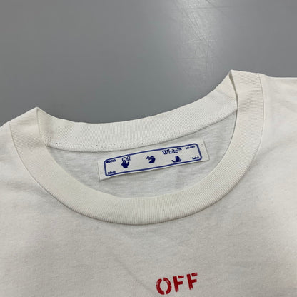 【中古品】【メンズ】 OFF-WHITE オフホワイト OMAA027E20JER006 STENCIL SS SLIM TEE ステンシル ショートスリーブ スリム Tシャツ トップス 半袖 142-260825-cs-15-izu サイズ：L カラー：ホワイト 万代Net店