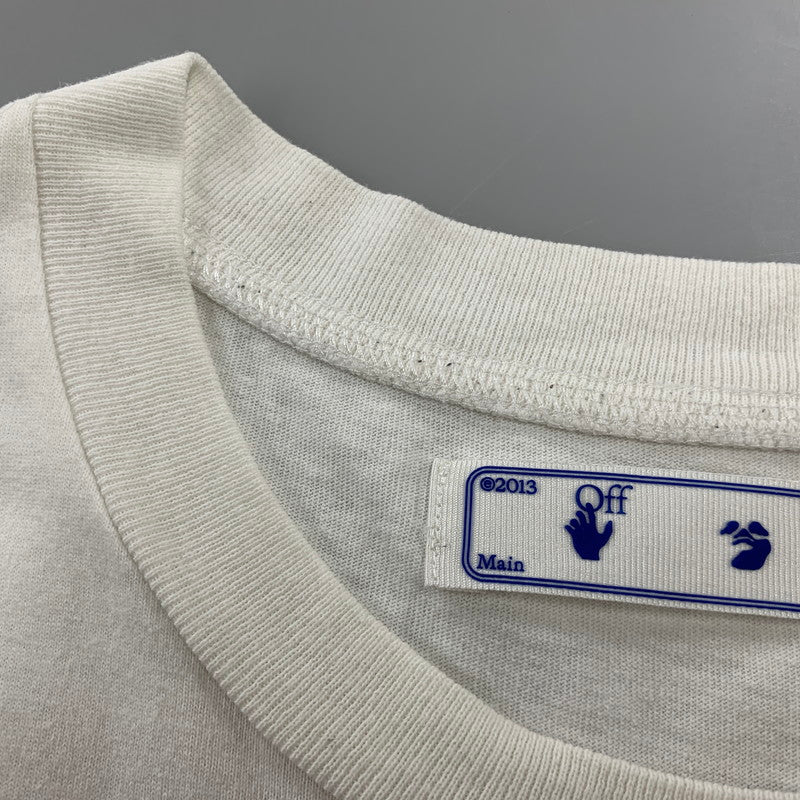 【中古品】【メンズ】 OFF-WHITE オフホワイト OMAA027E20JER006 STENCIL SS SLIM TEE ステンシル ショートスリーブ スリム Tシャツ トップス 半袖 142-260825-cs-15-izu サイズ：L カラー：ホワイト 万代Net店