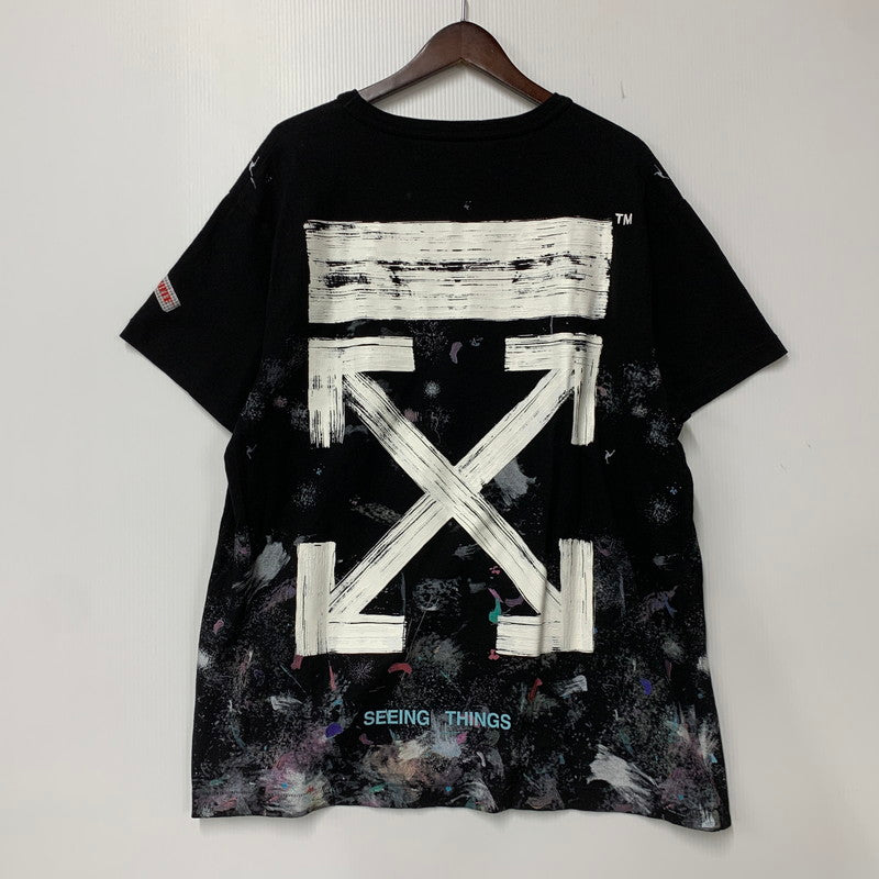 【中古品】【メンズ】 OFF-WHITE オフホワイト OMAA002G20JER008/21SS GALAXY BRUSHED ARROWS TEE ギャラクシー ブラッシュド アロー Tシャツ トップス 半袖 142-260825-cs-14-izu サイズ：M カラー：ブラック 万代Net店