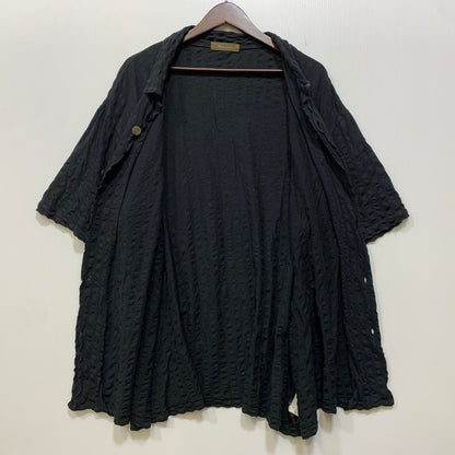 【中古品】【メンズ】 Y'S FOR MEN ワイズ フォー メン HERRINGBONE OPEN COLLAR SS SHIRT ヘリンボーン オープン カラー ショートスリーブ シャツ トップス 半袖 140-260905-cs-26-izu サイズ：不明 カラー：ブラック 万代Net店