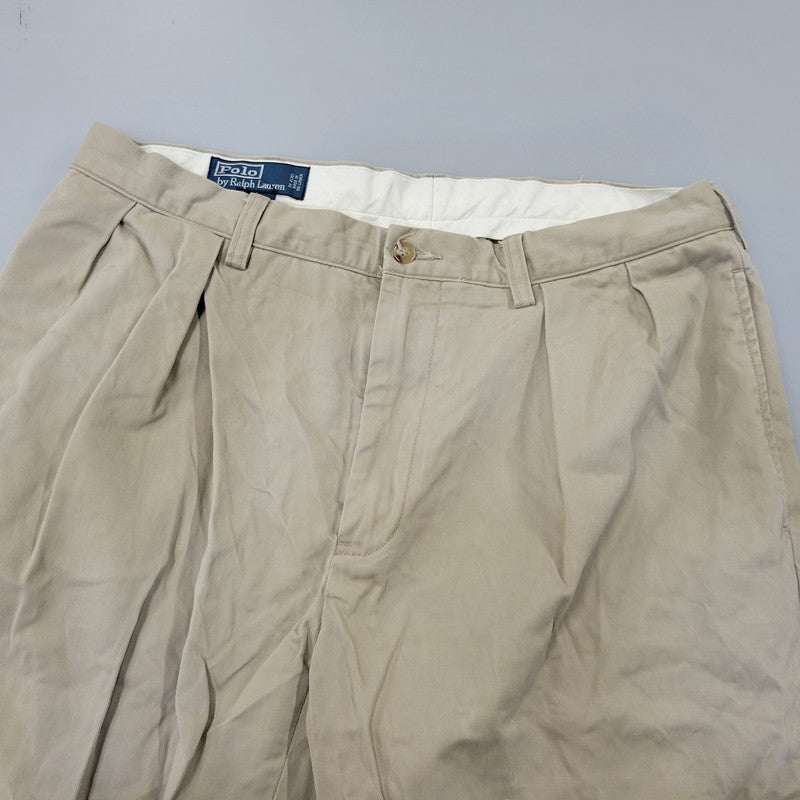 【中古品】【メンズ】 POLO BY RALPH LAUREN ポロバイラルフローレン 90S 2-TUCK タック CHINO PANTS チノ パンツ ズボン ボトムス 157-260906-ya-04-izu サイズ：34/32 カラー：ベージュ 万代Net店