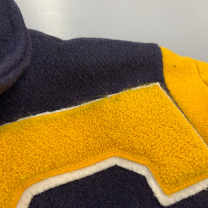 【中古品】【メンズ】 FORDHAM フォーダム 襟付き 70-80S WOOL×LEATHER VARSITY JACKET ウール レザー バーシティ ジャケット アウター 146-260825-cs-12-izu サイズ：38 カラー：ネイビー×イエロー 万代Net店