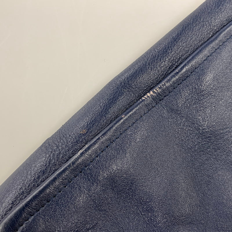 【中古品】【メンズ】 FORDHAM フォーダム 襟付き 70-80S WOOL×LEATHER VARSITY JACKET ウール レザー バーシティ ジャケット アウター 146-260825-cs-12-izu サイズ：38 カラー：ネイビー×イエロー 万代Net店