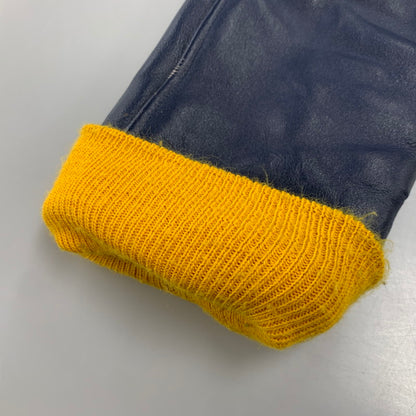 【中古品】【メンズ】 FORDHAM フォーダム 襟付き 70-80S WOOL×LEATHER VARSITY JACKET ウール レザー バーシティ ジャケット アウター 146-260825-cs-12-izu サイズ：38 カラー：ネイビー×イエロー 万代Net店
