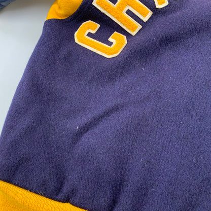 【中古品】【メンズ】 FORDHAM フォーダム 襟付き 70-80S WOOL×LEATHER VARSITY JACKET ウール レザー バーシティ ジャケット アウター 146-260825-cs-12-izu サイズ：38 カラー：ネイビー×イエロー 万代Net店