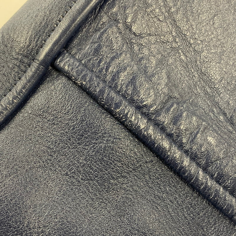 【中古品】【メンズ】 FORDHAM フォーダム 襟付き 70-80S WOOL×LEATHER VARSITY JACKET ウール レザー バーシティ ジャケット アウター 146-260825-cs-12-izu サイズ：38 カラー：ネイビー×イエロー 万代Net店