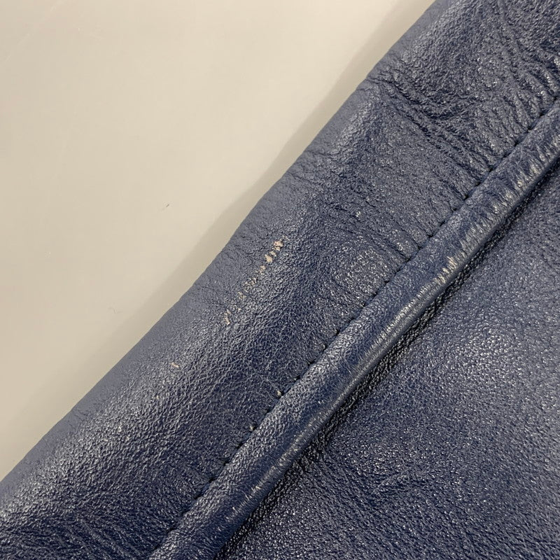 【中古品】【メンズ】 FORDHAM フォーダム 襟付き 70-80S WOOL×LEATHER VARSITY JACKET ウール レザー バーシティ ジャケット アウター 146-260825-cs-12-izu サイズ：38 カラー：ネイビー×イエロー 万代Net店