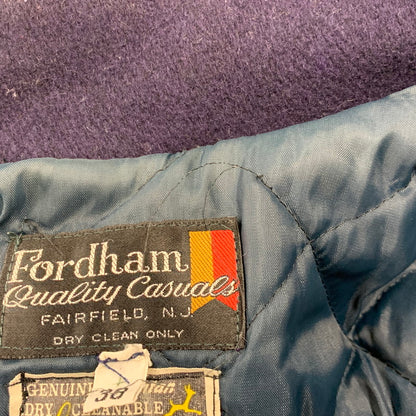 【中古品】【メンズ】 FORDHAM フォーダム 襟付き 70-80S WOOL×LEATHER VARSITY JACKET ウール レザー バーシティ ジャケット アウター 146-260825-cs-12-izu サイズ：38 カラー：ネイビー×イエロー 万代Net店